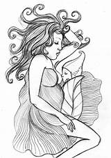 Breastfeeding Drawing Pregnancy Drawings Coloring Tattoo Dibujos Baby Ilustración Bebé Pages Adult Dibujo Lactancia Materna Mother Mama Early Choose Board sketch template