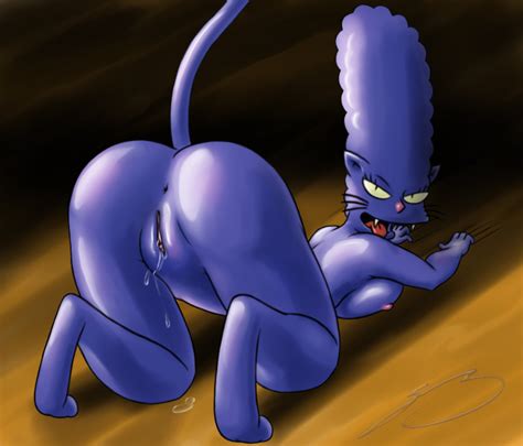 Rule 34 Anthro Ass Back View Breasts Cat Cat Marge Color