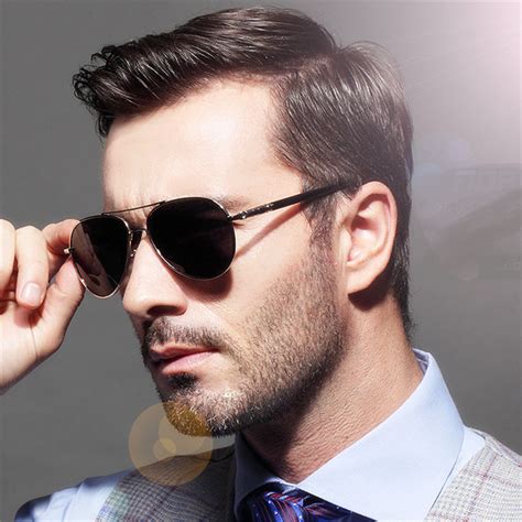Yooske Brand Metal Sunglasses Men Polarized Driving Black Male Sun