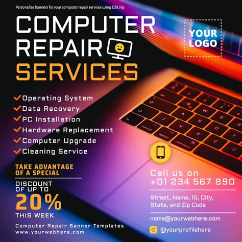 computer repair flyer templates