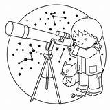 Telescope Coloring Pages Colorear Para El Dibujos 為孩子的色頁 sketch template