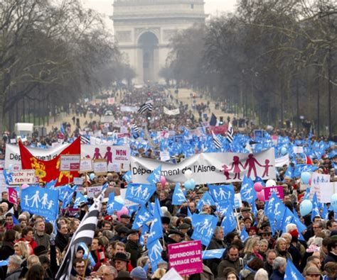 tens of thousands march in paris against same sex marriage