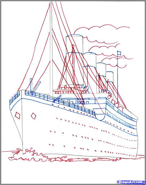 titanic ship drawing  getdrawings