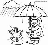 Coloring Pages Duck Color Playing Animal Sheets Kids Girl Rain Printable Ducks Found sketch template