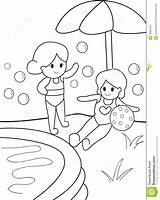 Pool Swimming Coloring Pages Drawing Template Getdrawings sketch template