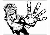 Punch Man Coloring Pages Kids Children Print Printable Anime sketch template