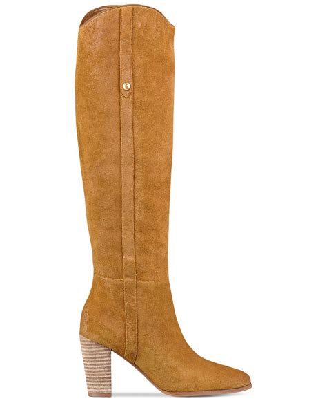 guess womens honon suede tall boots  natural lyst