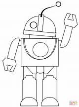 Ausmalbilder Waving Roboty Everfreecoloring Cześć Mówi Drukuj sketch template