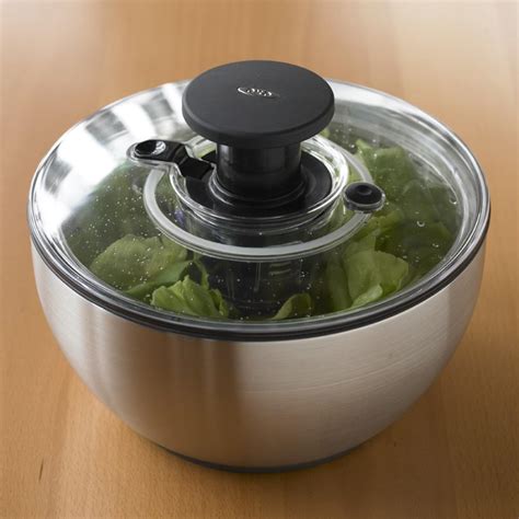 oxo stainless steel salad spinner williams sonoma au