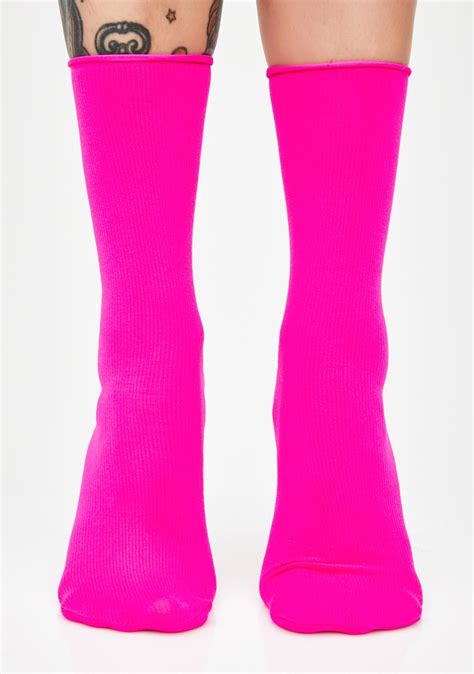 Neon Pink Socks Dolls Kill