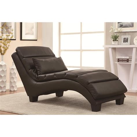Coaster 550005 Brown Leather Chaise Lounge Steal A Sofa