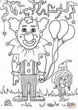 Coloring Clown Pages Evil sketch template