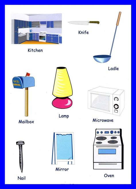 household items vocabulary  kids