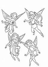 Coloring Pages Disney Fairies Printable Kids Print Friends Tinker Bell Tinkerbell sketch template