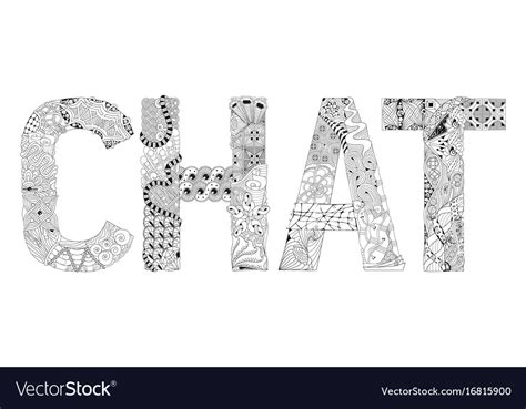 word chat  coloring decorative royalty  vector image