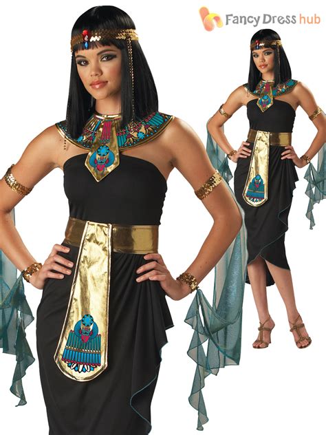 Ladies Sexy Deluxe Queen Cleopatra Egyptian Fancy Dress Costume Womens