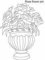 Flower Pot Vase Coloring Roses Drawing Flowers Sketch Kids Beautiful Pots Drawings Plant Pencil Flowerpot Colour Sketches Getdrawings Draw Para sketch template