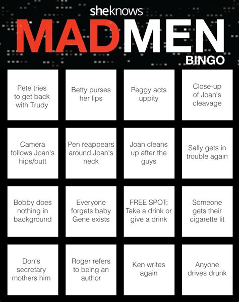play mad men bingo with us for the series finale sheknows