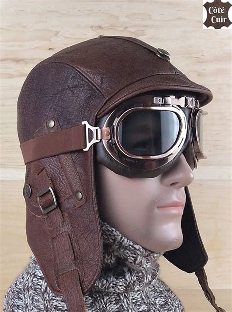 Leather Aviator Hat And Goggles Steampunk Hat Aviator Hat Hats For