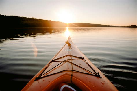 kayak  river  sunset time  stock photo