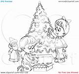 Christmas Outline Tree Children Coloring Trimming Illustration Clip Royalty Clipart Bannykh Alex Trimmers Funny Quotes Trimmer Quotesgram Pages Template sketch template