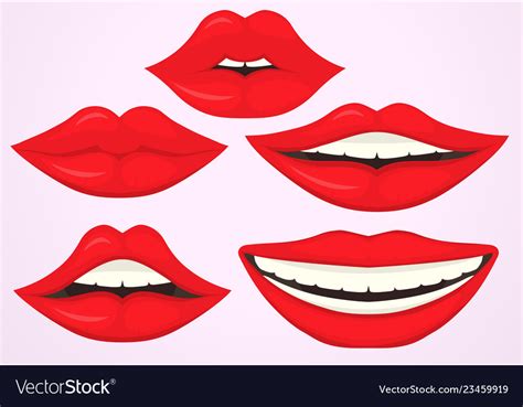 female lip pouting lips smiling cartoon cute vector image