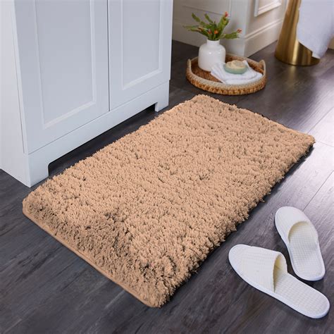 hotel style ultra plush soft memory foam washable bath rug tan    walmartcom