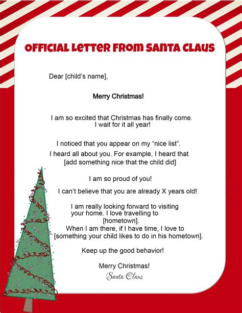 Letters From Santa Template Free Printable Printable Templates