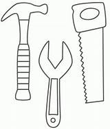 Coloring Tools Hammer Pages Wrench Saw Preschool Repair Gif Toddler Crafts sketch template