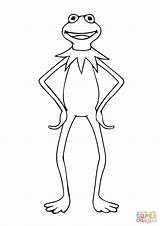 Kermit Frog Coloring Drawing Pages Standing Printable Muppets Drawings Supercoloring Dot Getdrawings Popular sketch template