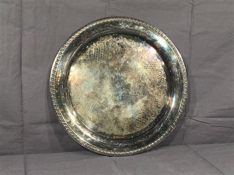 vintage silverplate platter leonard serving platter  silver plate decorative dinnerware