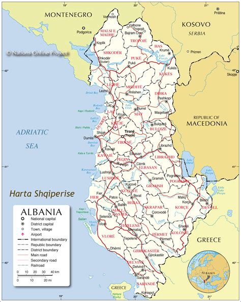 gjeografia  shqiperise shqiperia express