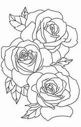 Rose Tattoo Outline Printable Coloring Flower Pages Stencil sketch template