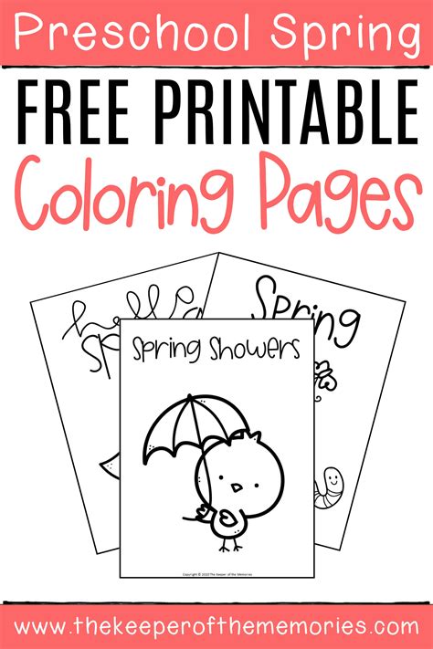 printable spring coloring pages  keeper   memories