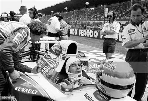 Brazilian Formula 1 Race Car Driver Ayrton Senna In His Car At The