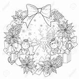 Poinsettia Wreaths sketch template
