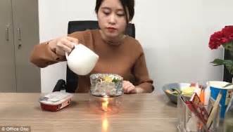 videos chinese woman cooking feasts at her desk go viral