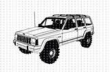 Xj Cherokee Lifted Offroad Dxf Eps sketch template