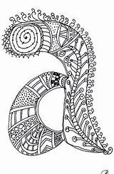 Letters Letter Doodle Zentangle Alphabet Pages Lettering Coloring sketch template