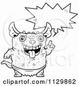 Gremlin Outlined Pudgy Green Clipart Talking Coloring Cartoon Thoman Cory Vector Angry Gremlins Royalty Clipartof sketch template