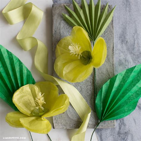 diy tropical flowers tissue paper hibiscus lia griffith