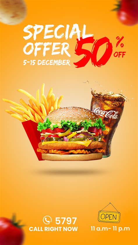 fast food social media poster  behance