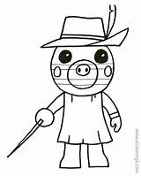 Piggy Roblox Zizzy Xcolorings Print Colouring 720px sketch template