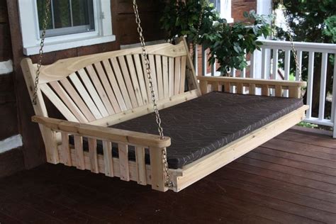 6 Ft Fanback Porch Swing Bed Authentic Amish Made Oversized Porch