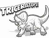 Triceratops Coloring Pages Kids Dinosaur Printable Kleurplaat Dino Color sketch template