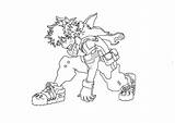 Coloring Midoriya sketch template