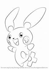 Plusle Pikachu Drawingtutorials101 sketch template