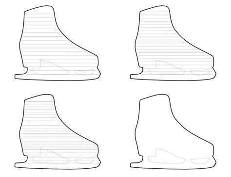 printable ice skate shaped writing templates