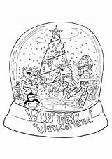 Coloring Snow Snowglobe Globes Bestcoloringpagesforkids Colorironline sketch template