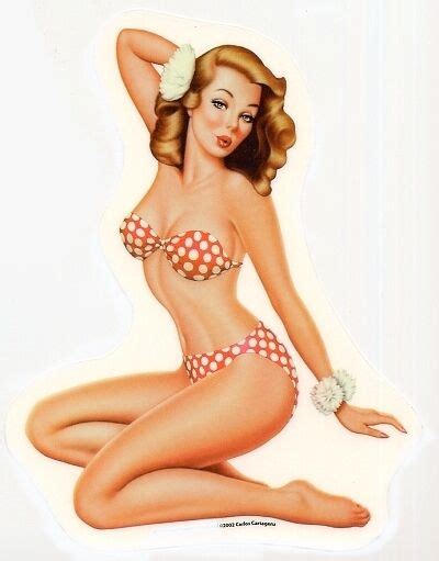 sexy vintage nostalgic pin up girl red white polka dot bikini sticker decal ebay